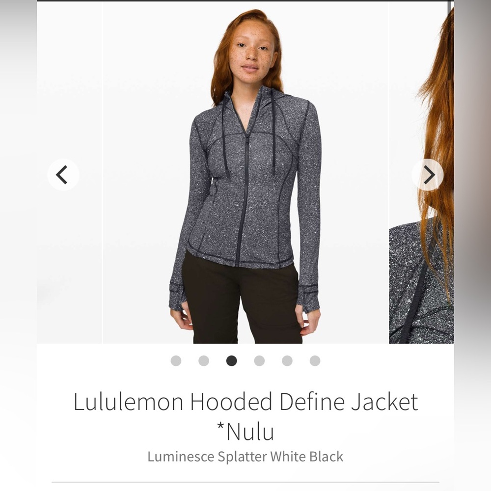 lululemon athletica Hooded Define Jacket in Black and White Splatter